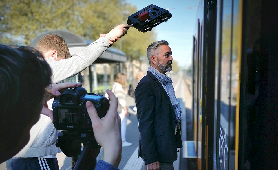 Bilder aus den Making-of-Aufnahmen eines AVG-Films.